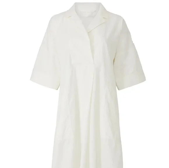 white christmas dresses Club Monaco Black Gray Linen Blend Plaid Mini Puff Sleeve Shirt Dress – Brie